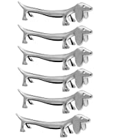 Uarter Palillos creativos de aleación de zinc para soporte de horquilla- cuchillo- tenedor y cuchara 6 piezas Plata